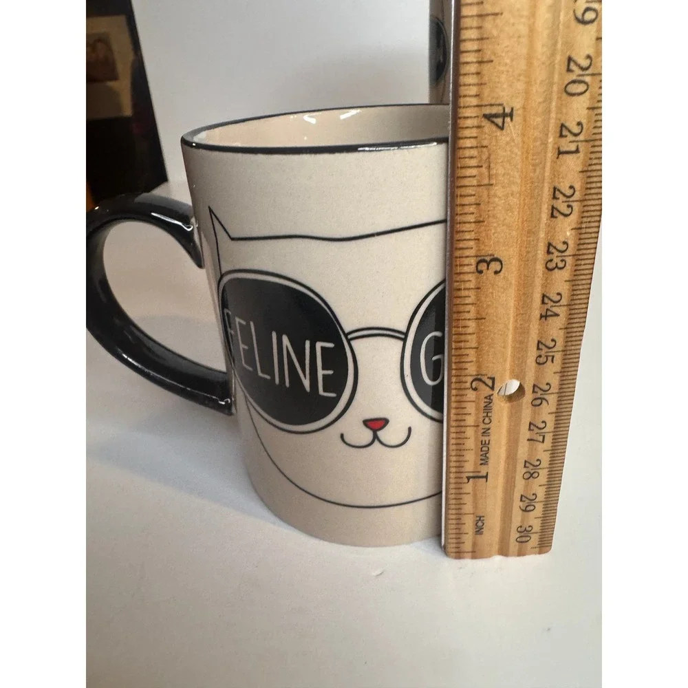 PET by Home Essentials Cat Mugs Set of 2 Feline Great Coffee Right Meow